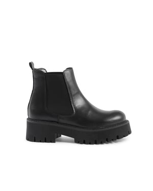 19V69 Italia Womens Short Boot Black 600-V VITELLO NERO