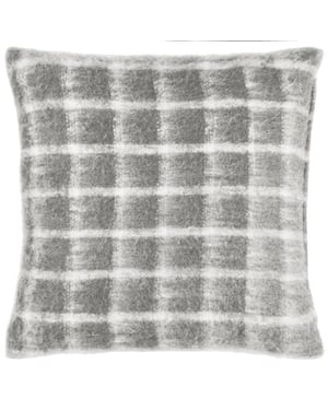 Yard Yarrow Check Faux Mohair Check Cushion Cover