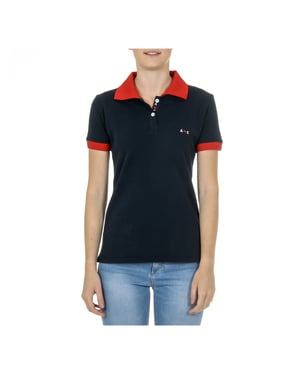 Andrew Charles Womens Polo Short Sleeves Dark Blue NIA