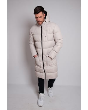 Soulstar Mens Banana Parka Padded Jacket Puffer Longline