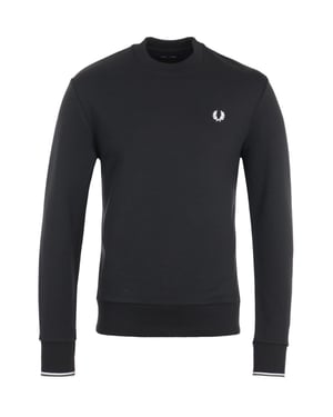 Men's Fred Perry Crew Neck Sweatshirt in Black