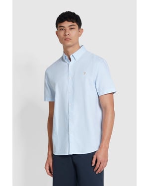 Brewer Stripe Short Sleeve Shirt Light Blue