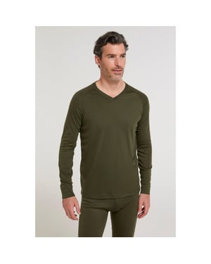 Mountain Warehouse Heren Talus V Hals Thermo Top (Kaki Groen)