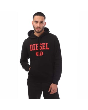 Men's Diesel S-Ginn 1-B Hoodie in Black
