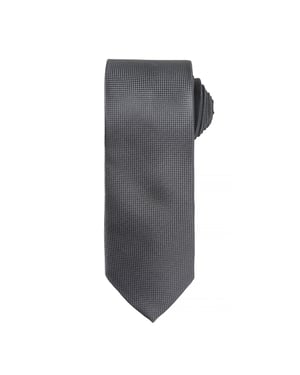 Premier Heren Micro Waffle Formal Work Tie (Pakket van 2) (Donkergrijs)