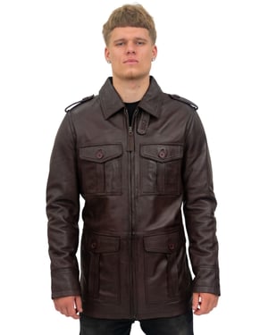 Heren leren parka safarijas-Mesa Verde