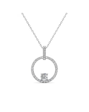 Pendentif Amory - Argenté och kristall