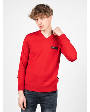 Plein Sport Pullover Merino Herr Röd