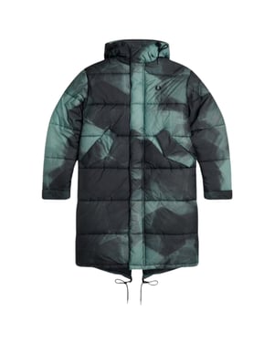 Fred Perry Fishtail schaduwrijke marineblauwe camouflage gewatteerde Pakra-jas