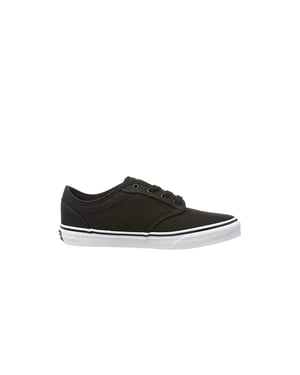 Vans Low Top Lace-Up Black Canvas Kids Plimsolls 14CFB3