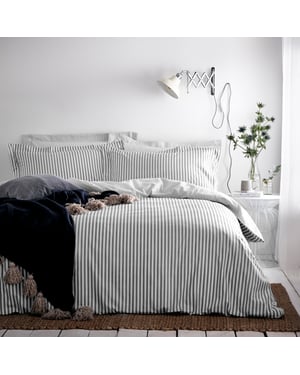 Hebden Striped Reversible Duvet Cover Set