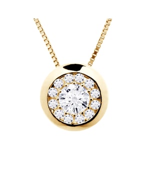 Collar Diamonds 0,25 Cts Serti Illusion Yellow Gold 18k
