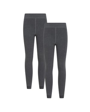 Mountain Warehouse värmeleggings för damer/kvinnor med fleecefodring (2-pack) (Charcoal)