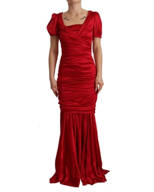 Dolce & Gabbana Dames Rode Zijde Zeemeerminnenjurk