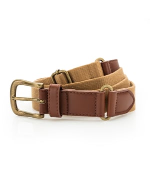 Asquith & Fox Mens Faux Leather And Canvas Belt (Camel)