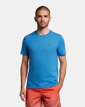 Lyle & Scott – Enfärgad t-shirt i blått