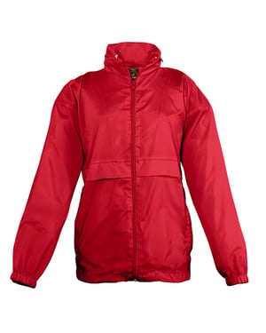 SOLS Kinderen Unisex Surf Windbreaker Jacket (waterbestendig en winddicht) (Rood)