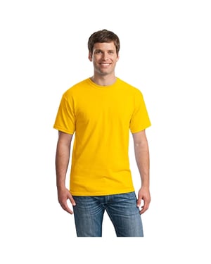 Fruit Of The Loom Heren Crew Neck Korte Mouw T-shirt-Geel (5 Pack)