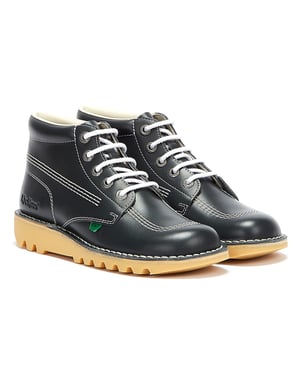 Kickers Mens Kick Hi Core Natural Leather Boots - (Navy Blue)