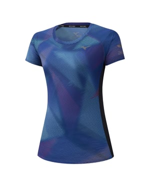 Mizuno Aero Dames Blauw T-Shirt