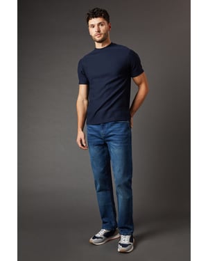 Blue Wash Stretch Straight Fit Jeans