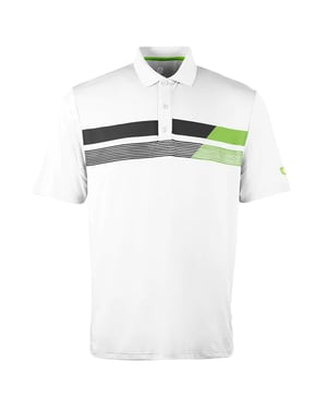 Island Green Asymetric Print Heren Wit Golf Poloshirt