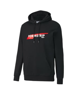 Puma Club Hoodie Mens Black Graphic Logo Jumper 597322 01