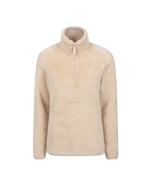 Mountain Warehouse Dam Teddy Fleece Halvlång Zip Fleece Tröja (Beige)