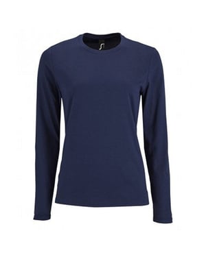 SOLS Dames/dames Keizerlijk T-Shirt met lange mouwen (Franse marine)