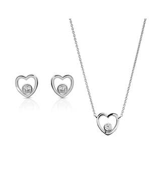 Orphelia 'Mila' Women's 925 Sterling Silver Set: Necklace + Earrings - Silver SET-7484