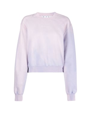 Gebroken wit paars wassweatshirt