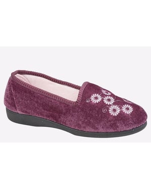 Sleepers Cathy Embroidered Slipper Womens