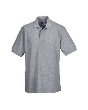 Russell Mens Polycotton Pique Hardwearing Polo Shirt (Light Oxford)
