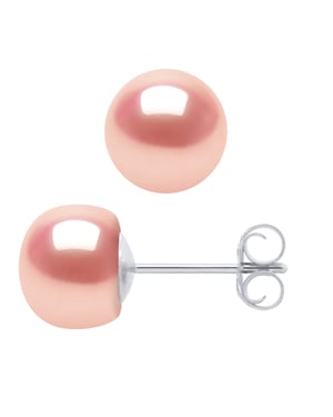 DIADEMA - Earrings - Silver and Real Freshwater Pearls - Pink