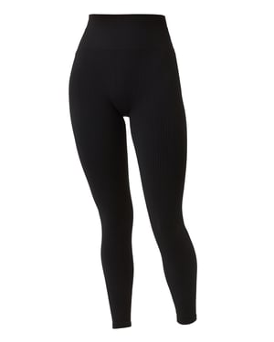Björn Borg - Ladies Seamless Ribbed Footless Tights Leggings - Black