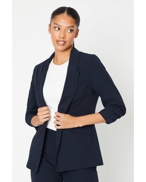 Ruched Sleeve Blazer