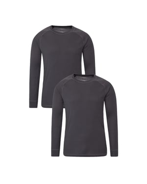Mountain Warehouse Heren Talus Base Layer Top (Set van 2) (Houtskool)