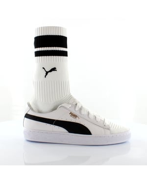 Puma Basket Sock Style EvoKnit Vit Textil Damskor Träningsskor 365832 01