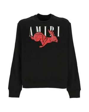 Amiri Cny Rabbit Logo Svart Sweatshirt