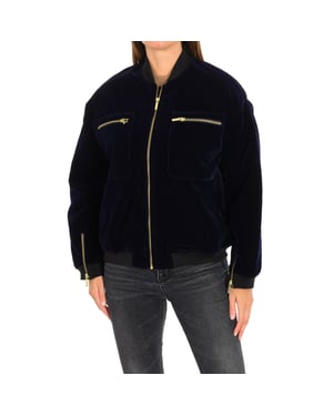 ESTHER velvet effect coat with zipper closure 17F2OU13 woman
