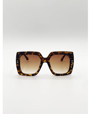 Oversized Square Frame in Brown Tortoiseshell