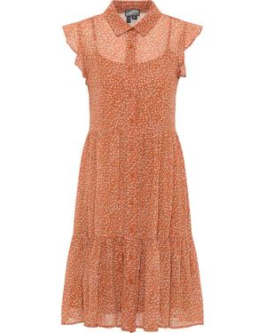 Dreimaster Blouse jurk Dames Oranje Veelkleurig