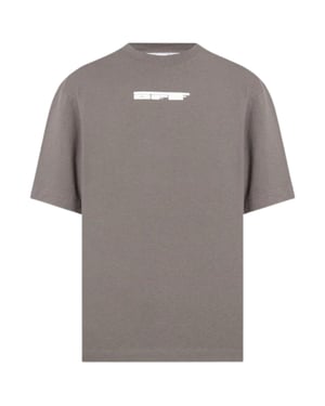 Gebroken wit teddypijllogo over skate-fit stalen ijzeren T-shirt
