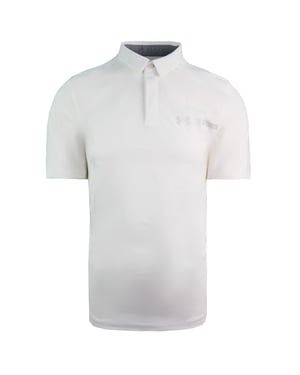 Under Armour HeatGear Perpetual Woven Golf Polo Shirt Mens Cream Top 1306301 100