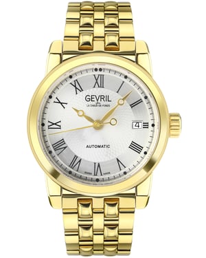 Gevril Men's Madison 2575 Swiss Automatic Movement Sellita SW200 Yellow Gold Stainless Steel Limited Edition Date Watch