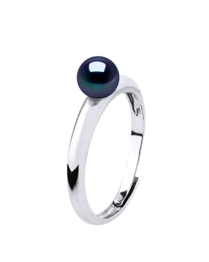 Eenvoudige Ring - Echte Cultured Zoetwaterparels Rond 5-6 mm