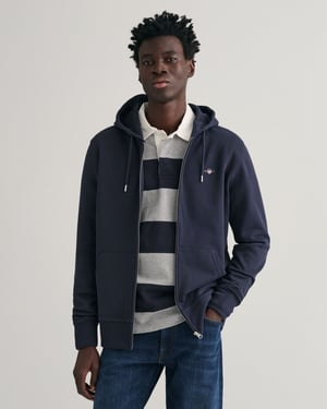 GANT Heren Regular Fit Shield Logo Volledige Rits Hoodie