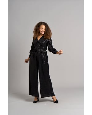 Carla Sequin Jumpsuit - Svart