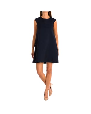 Short flared sleeve and round neck dress 9064 women