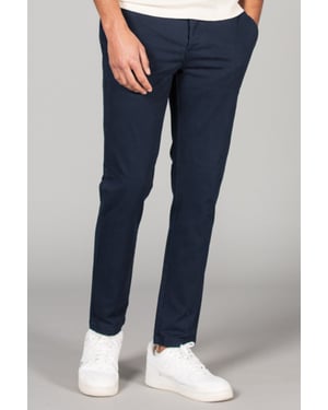 Navy Cotton Chino Trousers